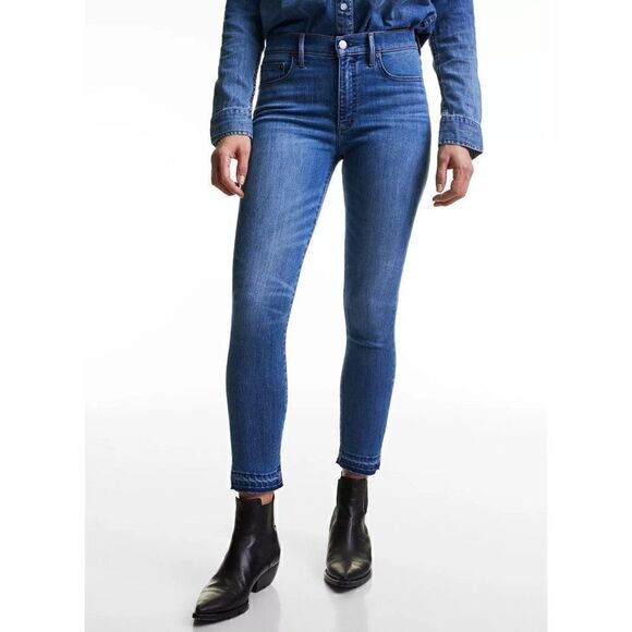 Aritzia Denim Forum The Nico Mid Rise Skinny Crop Released Hem Jeans - Picture 1 of 8